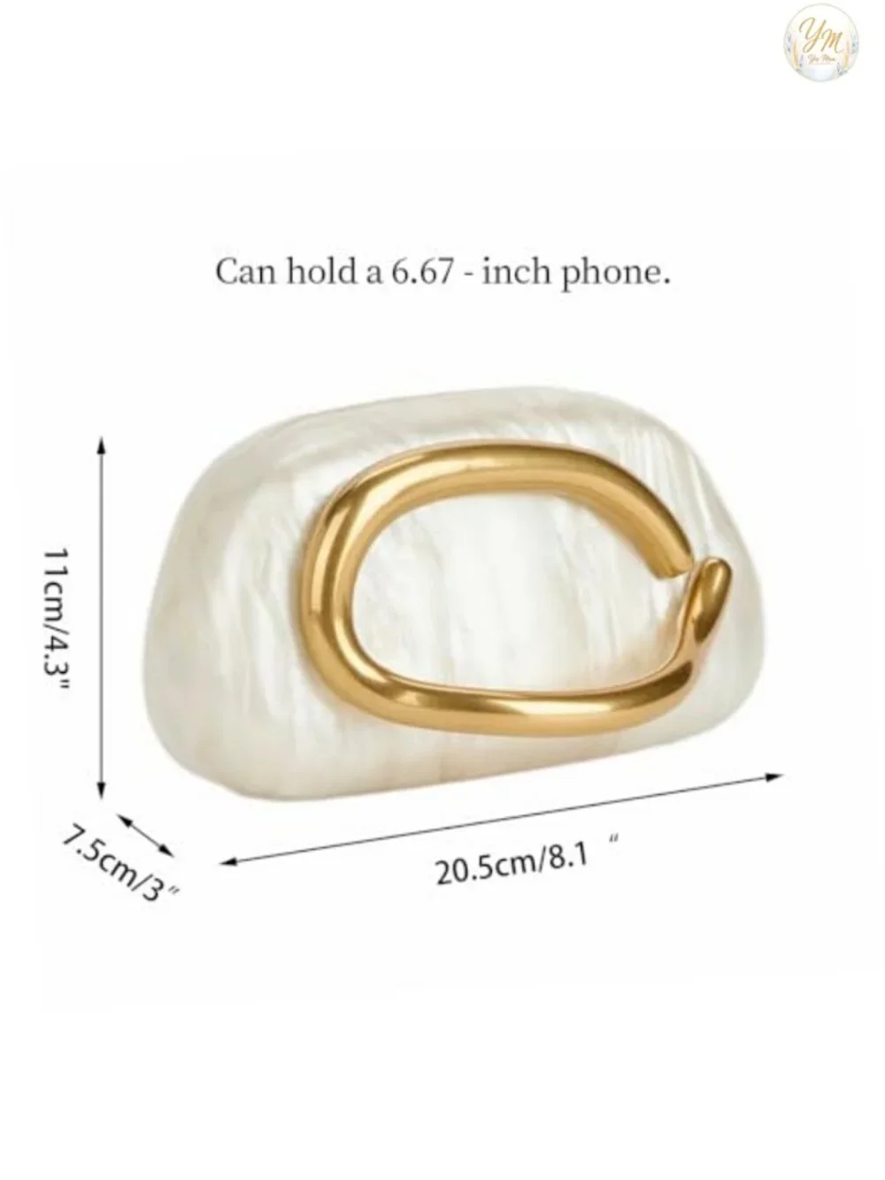 Acrylic Clutch Metal Handle Evening Bag Party Purse